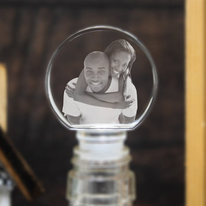 Custom Wine Stopper, Laser Etched Crystal, Anniversary Gift, Wine Lover Gift, Best Friend Gift Idea