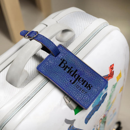 Personalized Leather Luggage Tag — Groomsmen Gift, Couple Travel Accessory, Anniversary & Birthday Gift for Dad