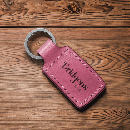 Personalized Leather Keychain, Custom Engraved Coordinates, Couples Gift