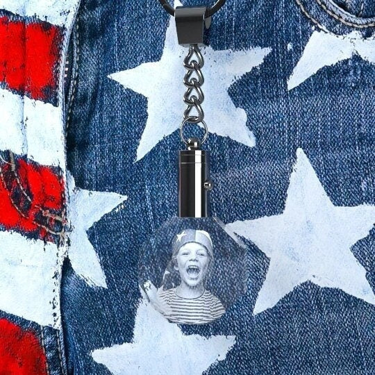 Personalized Photo Keychain, Custom Gift for Dad, Laser Etched Print, Handmade Gift for Husband