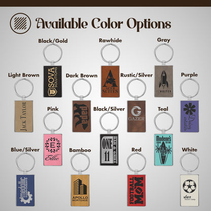 Personalized Leather Keychain — Custom Engraved Gift for Mom, Birthday Accessory, Modern Style Keyring