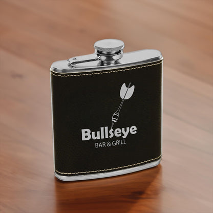 Leather Flask Set, Groomsmen Gift, Wedding Gift for Future Husband, Anniversary Gift, Father's Day, Personalized Flask  ~BridgensLaser