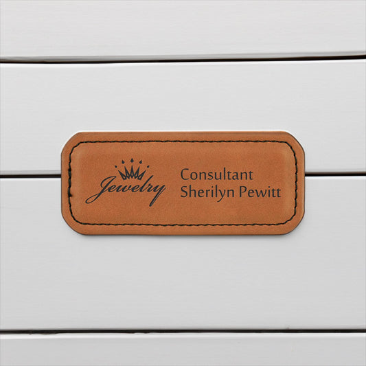 Customized Leather Magnet Badge, Cowhide Tag, Birthday Gift, Name ID, Anniversary Occasion, Husband Gift | Bridgens Laser Magnet Badge