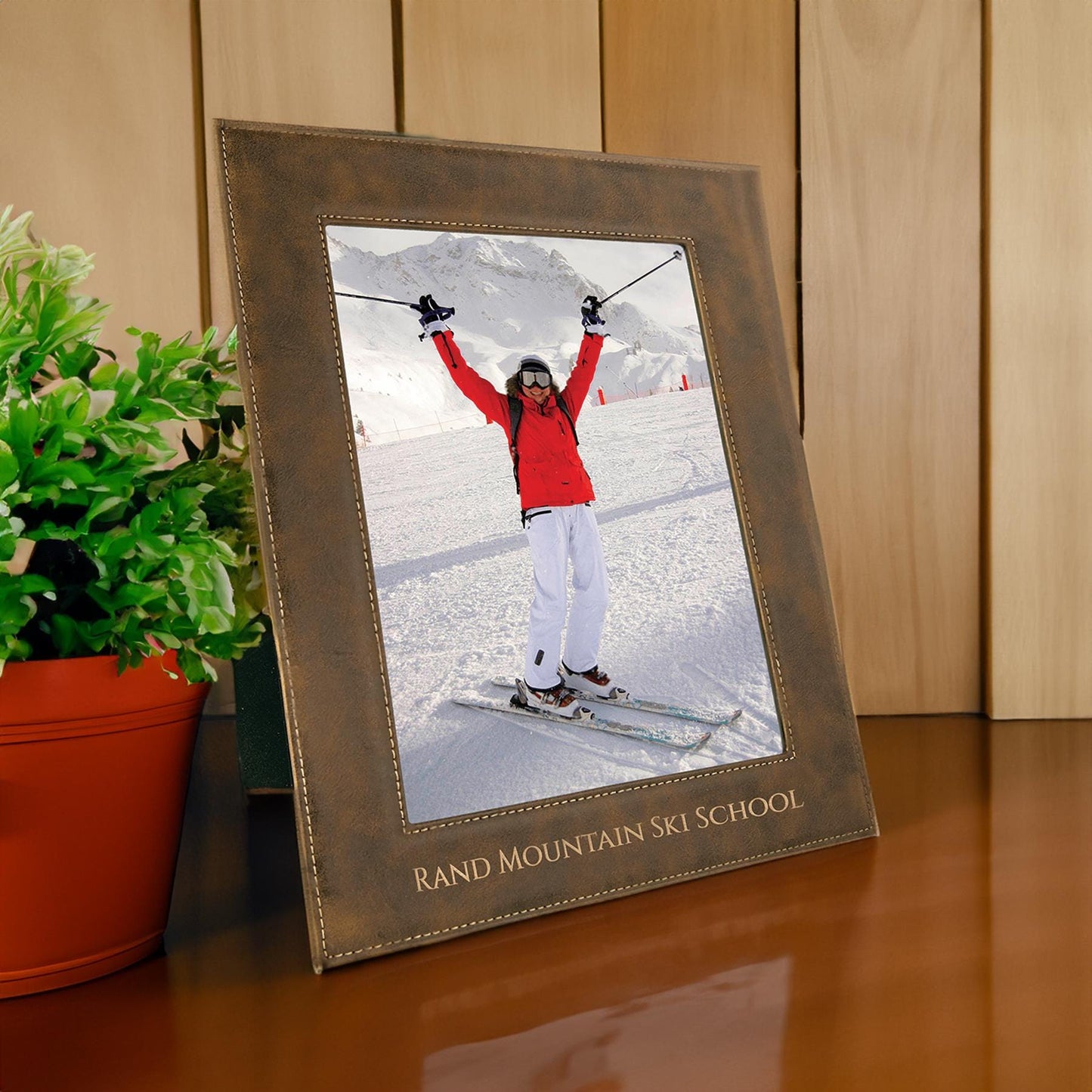 Personalized Leather Frame, Engagement Gift, Travel Lovers Gift Idea, Photo Frame, Custom Gift for Boyfriend | BridgensLaser Leather Frame