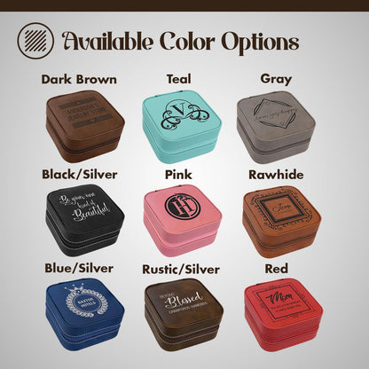 Custom Leather Jewerly Box, Wedding Anniversary, Mom's Jewelry Case, Gifts for Her, Wife Present | BridgensLaser Jewerly Box