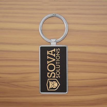 Personalized Leather Keychain — Custom Engraved Gift for Mom, Birthday Accessory, Modern Style Keyring