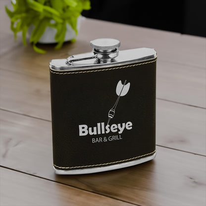 Laser Engraved Leather Flask Set, Gifts for Husband, Groomsmen, Anniversary Occasion, Husband Present | BridgensLaser Flask Set