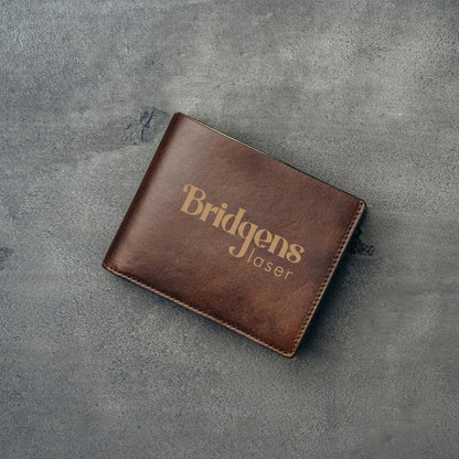 Engraved Leather Wallet – Custom Money Holder for Dad, Anniversary Keepsake