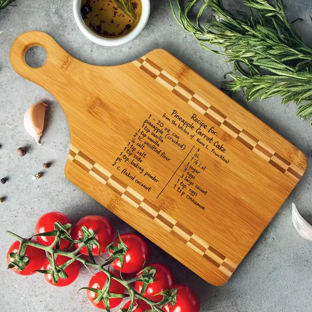 Personalized Cutting Board Engraved Recipe, Grandma's Handwriting, Christmas Gift for Mom, Family Heirloom, Gift for Her | BridgensLaser