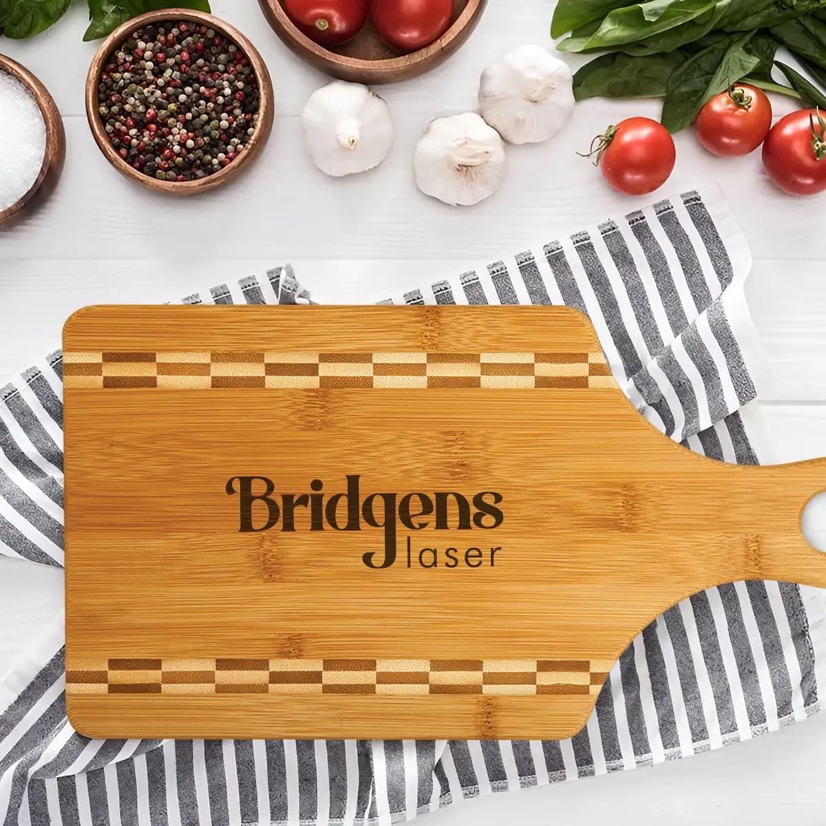 Custom Wooden Cutting Board with Engraved Recipe, Grandma's Handwriting, Christmas, Gifts for Mom, Holiday, Birthday, Wedding| BridgensLaser