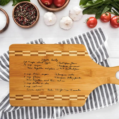 Custom Wooden Cutting Board with Engraved Recipe, Grandma's Handwriting, Christmas, Gifts for Mom, Holiday, Birthday, Wedding| BridgensLaser