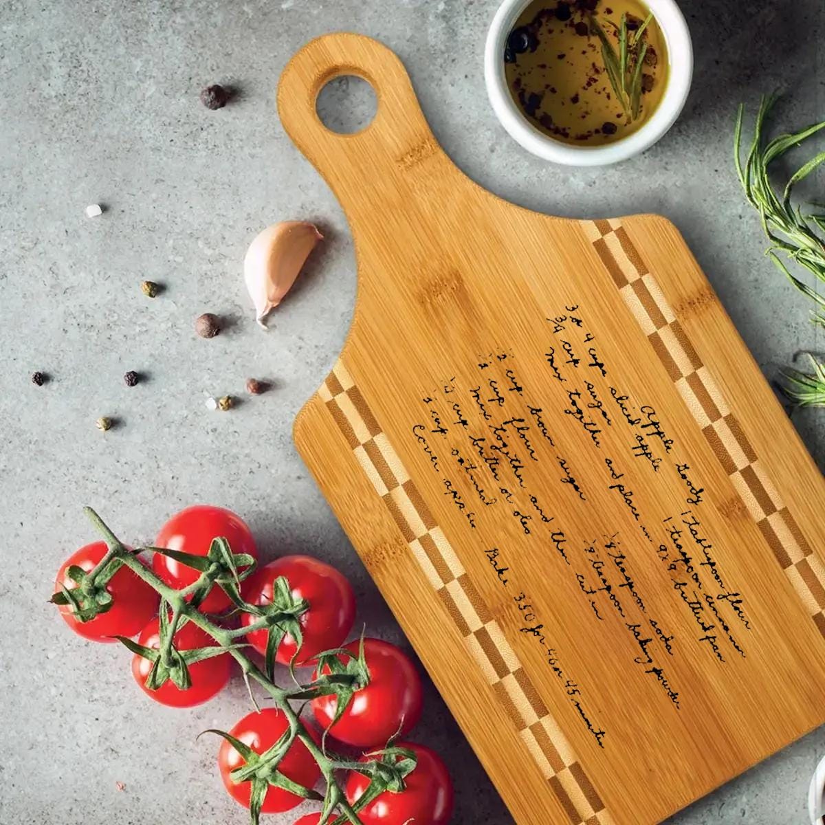 Personalized Cutting Board Engraved Recipe, Grandma's Handwriting, Christmas Gift for Mom, Family Heirloom, Gift for Her | BridgensLaser