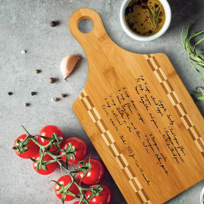 Personalized Cutting Board Engraved Recipe, Grandma's Handwriting, Christmas Gift for Mom, Family Heirloom, Gift for Her | BridgensLaser