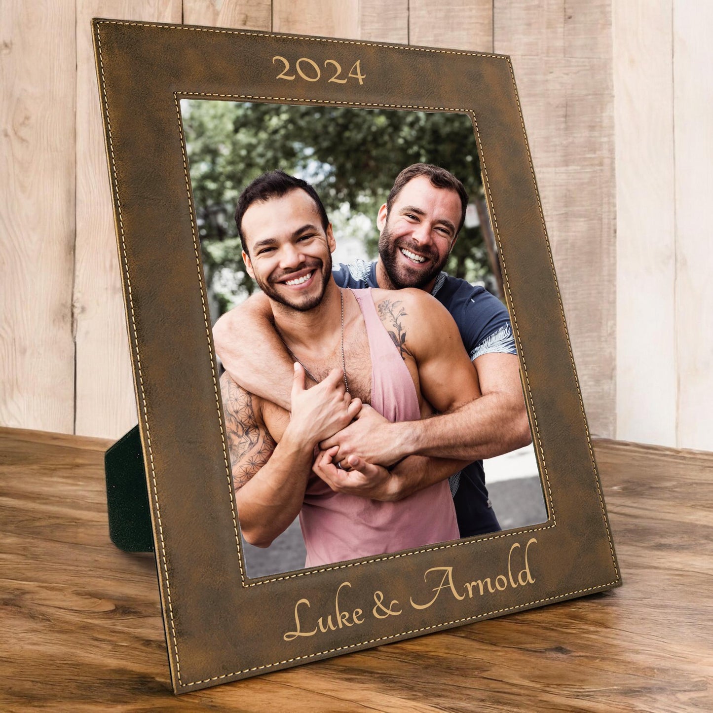 Purple Leather Frame, Bestie Gift, Birthday Present, Photo Frame, Custom Gift for Friend, Laser Engraving | BridgensLaser Leather Frame