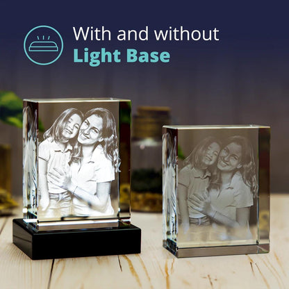 Black LED Lighted Stand for 3D Crystal Glass Art, Minimalist Home Decor