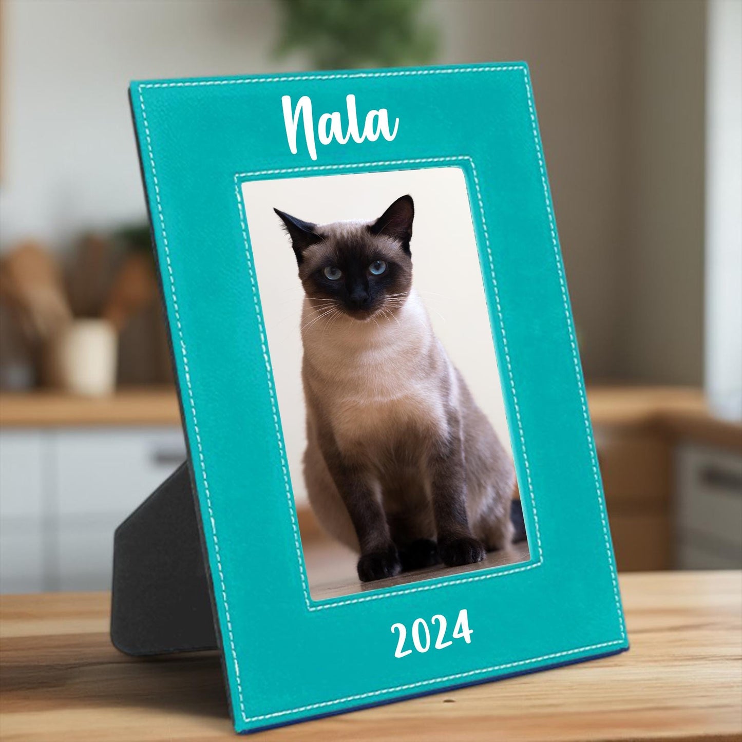 Personalized Leather Frame, Engagement Gift, Birthday Gift, Photo Frame, Gift for Him, 3rd Anniversary Gift | BridgensLaser Leather Frame