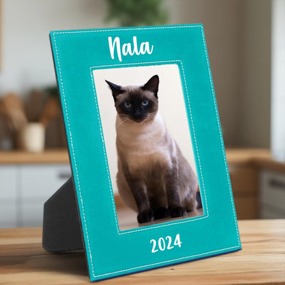 Personalized Leather Frame, Engagement Gift, Birthday Gift, Photo Frame, Gift for Him, 3rd Anniversary Gift | BridgensLaser Leather Frame