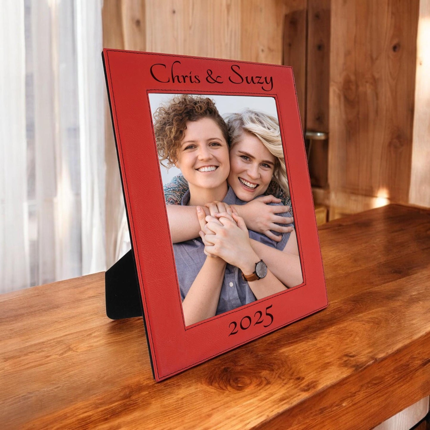 Purple Leather Frame, Bestie Gift, Birthday Present, Photo Frame, Custom Gift for Friend, Laser Engraving | BridgensLaser Leather Frame