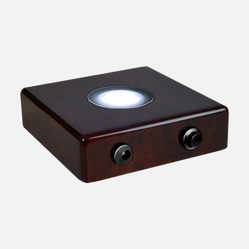 Light Base for 3D Crystal Glass, Rosewood, Crystal Portrait Base, Night Light, Bedroom, LED Stand, Base for Glass Art, Home Decor