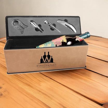 Custom Leather Wine Box, Wedding Customs, Anniversary Present, Gifts for Him, Husband Present | Bridgens Laser Wine Box