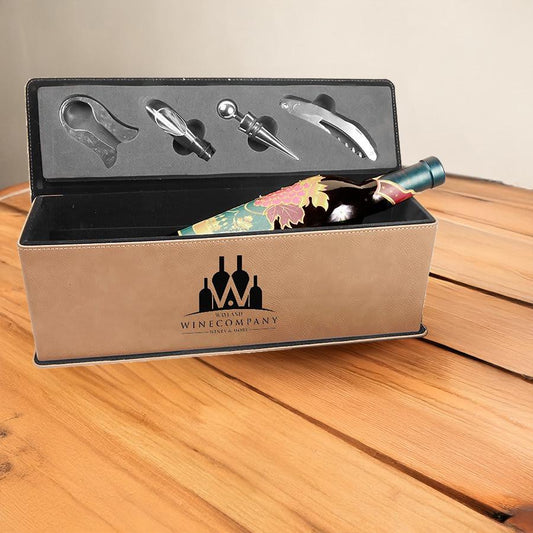 Custom Leather Wine Box, Wedding Customs, Anniversary Present, Gifts for Him, Husband Present | Bridgens Laser Wine Box