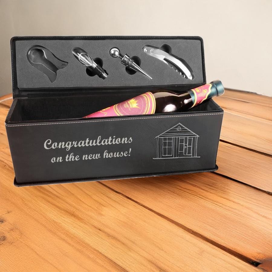 Custom Leather Wine Box, Wedding Customs, Anniversary Present, Gifts for Him, Husband Present | Bridgens Laser Wine Box