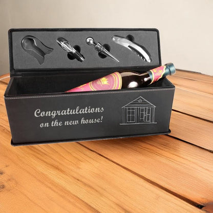 Custom Leather Wine Box, Wedding Customs, Anniversary Present, Gifts for Him, Husband Present | Bridgens Laser Wine Box