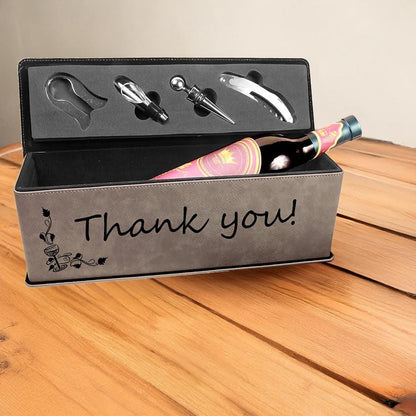 Custom Leather Wine Box, Wedding Customs, Anniversary Present, Gifts for Him, Husband Present | Bridgens Laser Wine Box