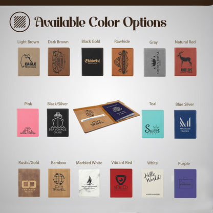 Personalized Leather Passport Holder – Engraved Travel Gift, Custom Cover