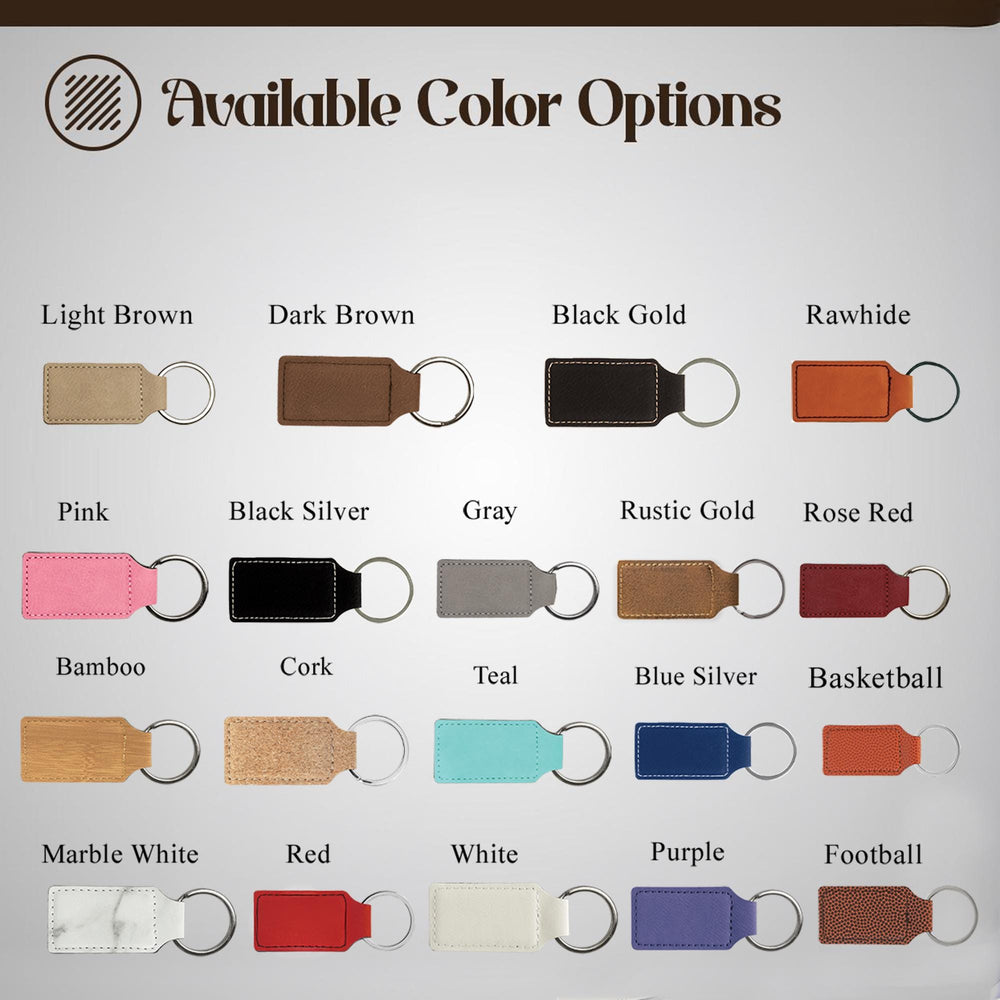 Custom Red Leather Keychain, Initials Engraving, Wedding Giveaway, Gift for Him, Gift for Her, Wedding favor| BridgensLaser Leather Keychain