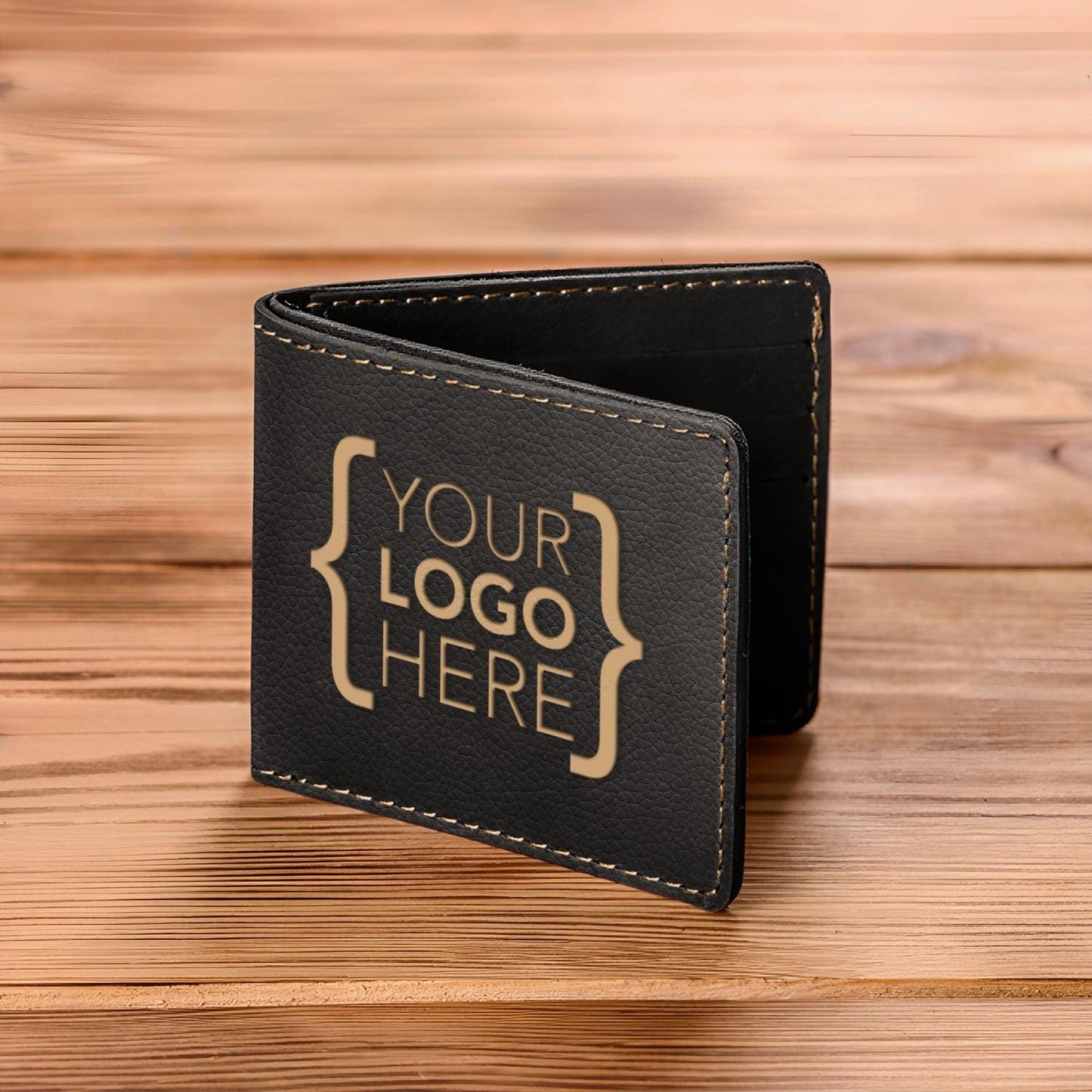Personalized Leather Bifold Wallet, Custom Engraved Men's Gift