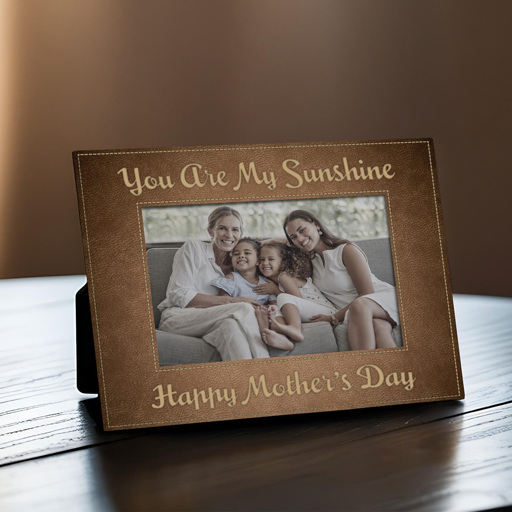 Personalized Leather Photo Frame, Custom Engraved Keepsake for Mom