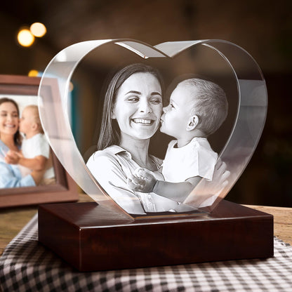 Personalized Wedding Crystal Portrait — Laser Etched Couple Anniversary Gift, Engagement Keepsake Night Light, Bridal Shower