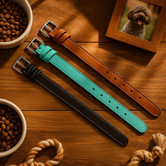 Personalized Leather Dog Collar, Pet Accessories, Pet Owner Gift, Custom Gift for Her, Engraved Cat Collar, Puppy Collar | BridgensLaser