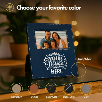 Design Your Own Leather Frame, Photo Holder, Living Room Decor, Gift for Mom, 4x6, 5x7 | BridgensLaser Leather Frame