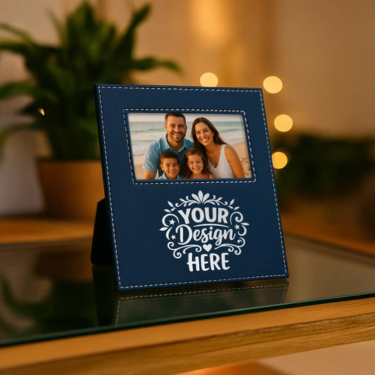 Design Your Own Leather Frame, Photo Holder, Living Room Decor, Gift for Mom, 4x6, 5x7 | BridgensLaser Leather Frame