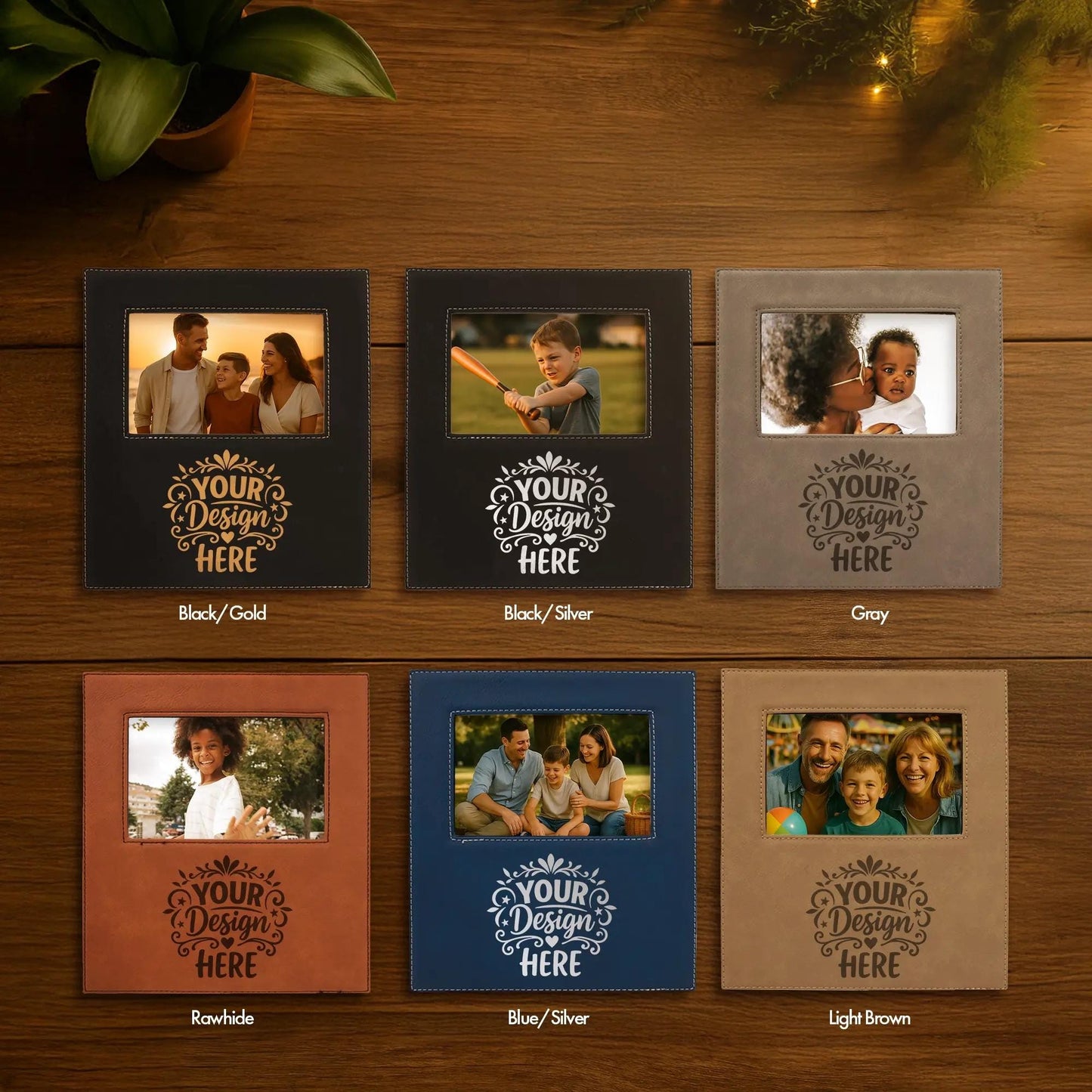 Personalize Picture Frame Leather, Family Photo Gift, Housewarming Decor, Gift for Mother's Day, 4x6, 5x7 | BridgensLaser Leather Frame