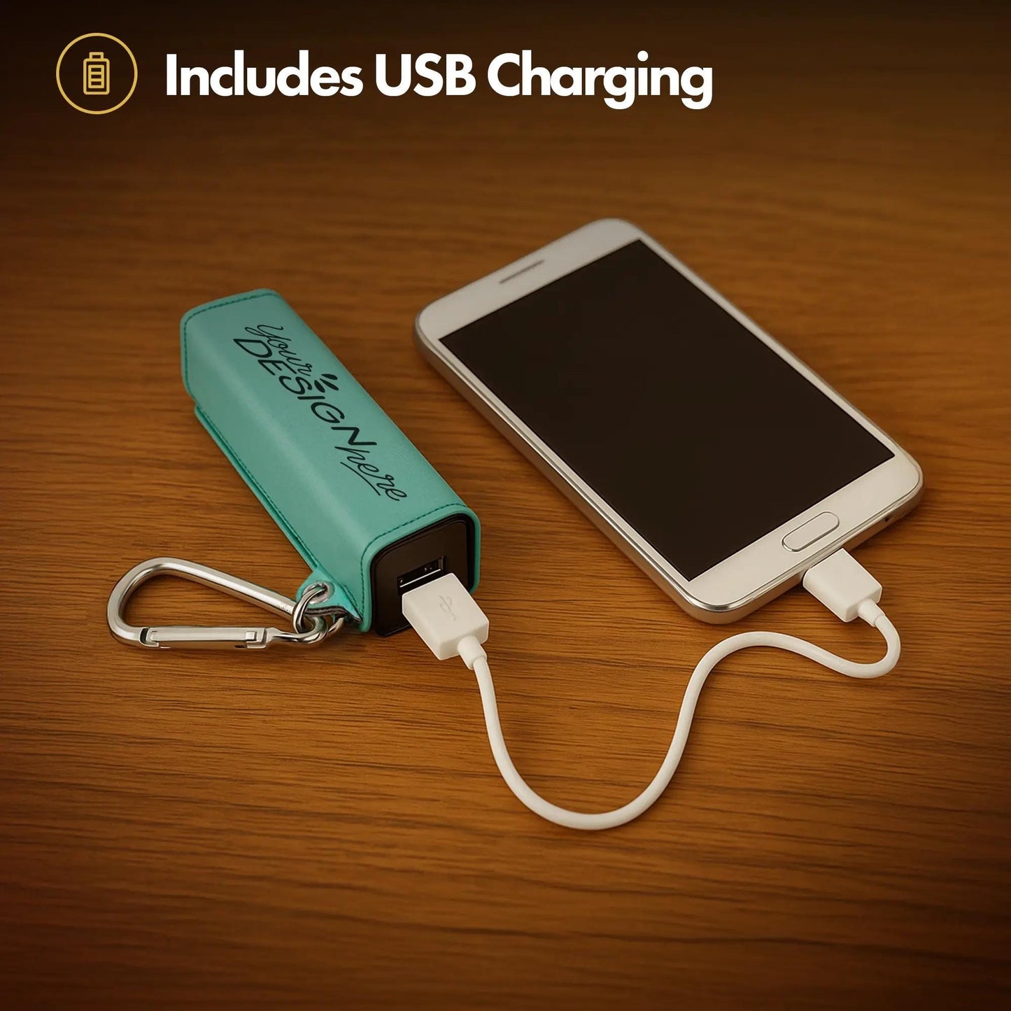 Personalized Laser Engraved Power Bank – 2200mAh Portable Charger, Custom Tech Backup