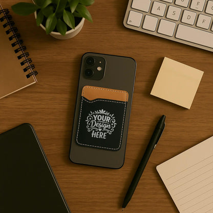 Leather Phone Wallet Case, Custom iPhone Wallet Sticker, Mother's Day Gift, Your Logo, Gifts For Daugher | BridgensLaser Phone Wallet