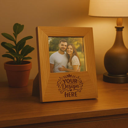 Personalized First Mother's Day Picture Frame, Engraved Picture Frame Gift, Photo Holder, Gift For Mom | BridgensLaser Wood Photo Frame