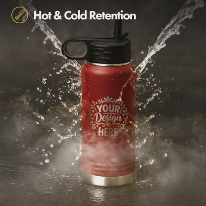 Custom Water Bottles For Workouts, Insulated Stainless Steel, Gym Personalized Cups, Sports Drink  | BridgensLaser Water Bottle