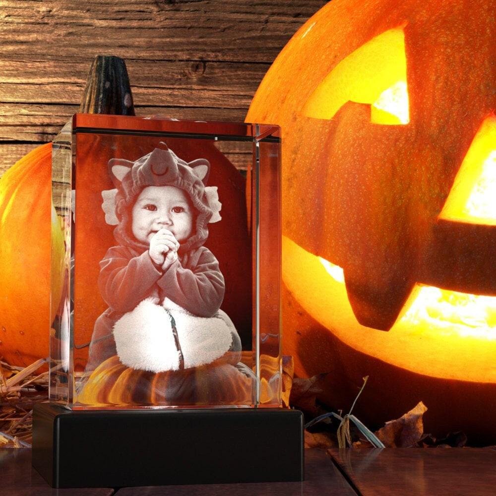 Custom Seasonal Decor Gift, Laser Etched Glass, Mother's Day Tabletop Decor, Pet Lovers Memorial Picture | BridgensLaser 3D Crystal Block