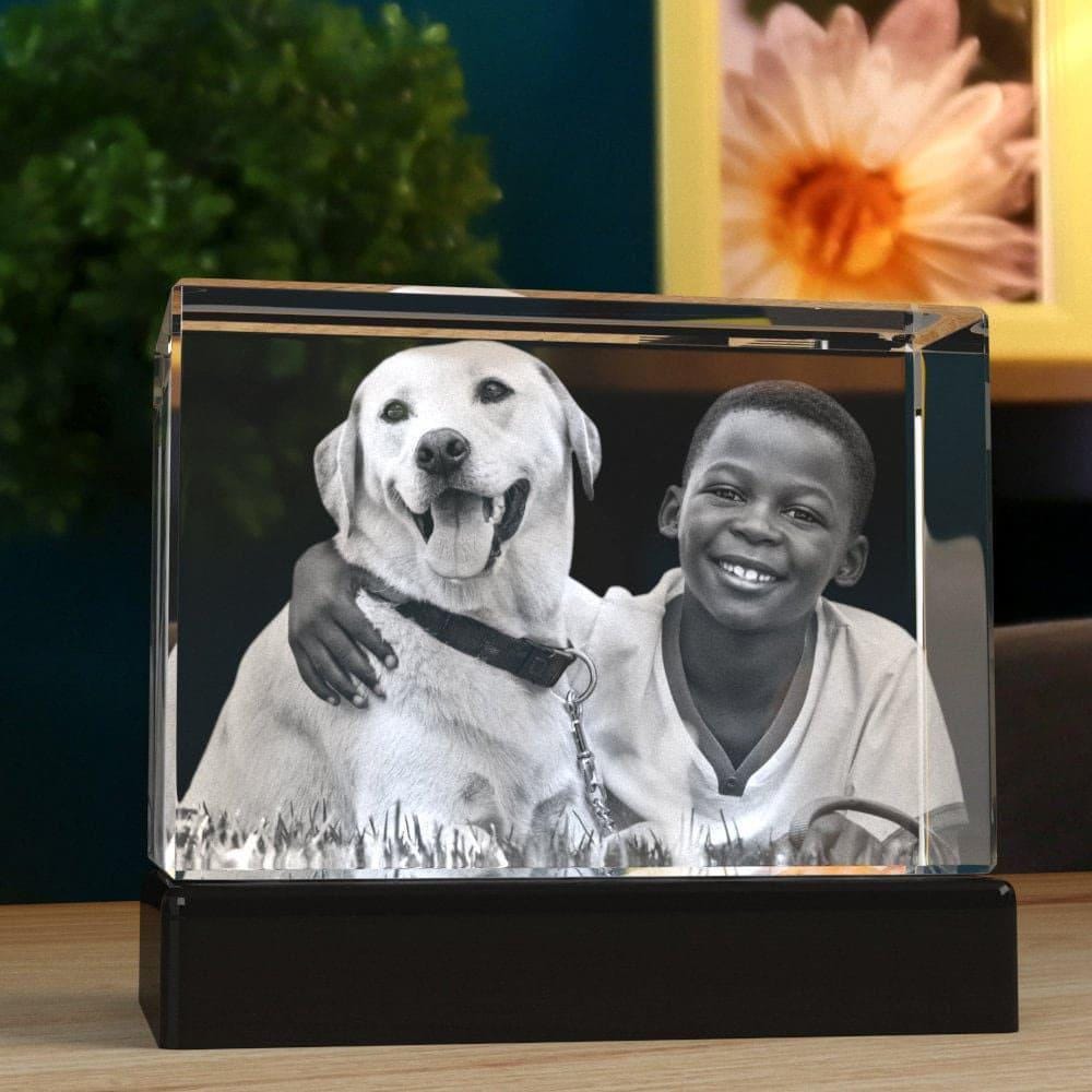 Personalized Photo Decor Gift, Laser Etched Glass, Mothers Day Gift, Pet Lovers Gift, Custom Family Portrait