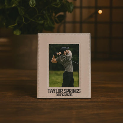 Personalized Leather Photo Frame, Custom Engraved Keepsake for Mom