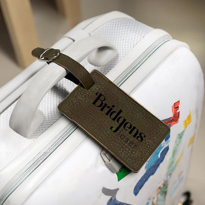Personalized Leather Luggage Tag, Engraved Custom Suitcase Accessory, Travel Gift