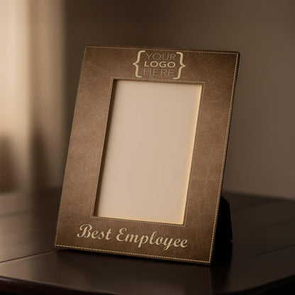 Personalized Leather Photo Frame, Custom Engraved Keepsake for Mom