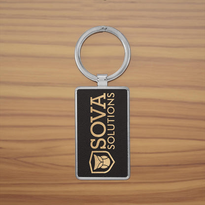 Personalized Leather Keychain — Custom Engraved Gift for Mom, Birthday Accessory, Modern Style Keyring