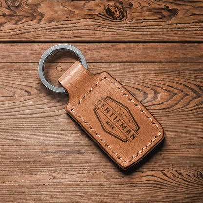 Personalized Leather Keychain, Custom Engraved Coordinates, Logo Gift For Her