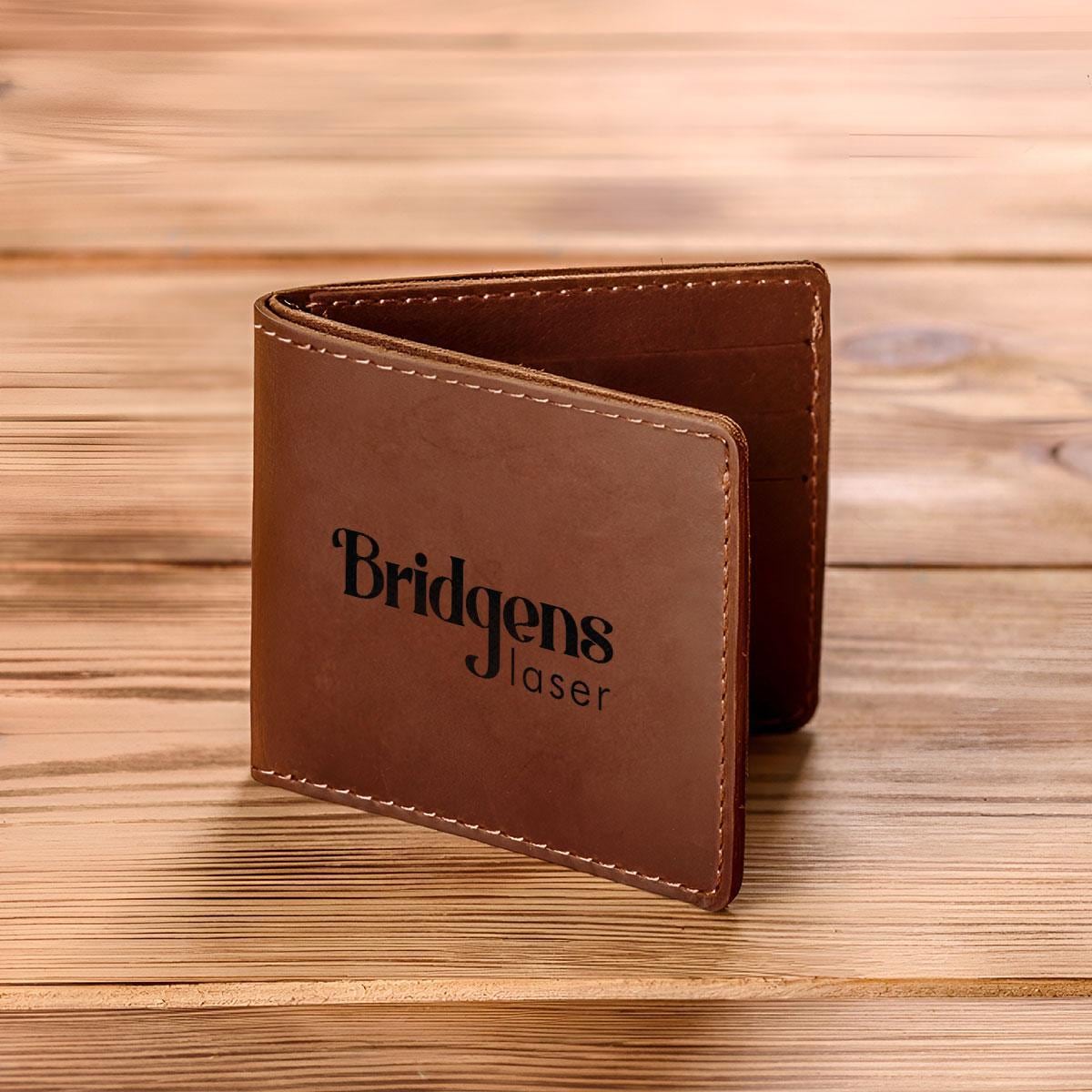 Personalized Leather Wallet — Engraved Coin Holder, Birthday & Anniversary Gift for Him, Custom Card Wallet
