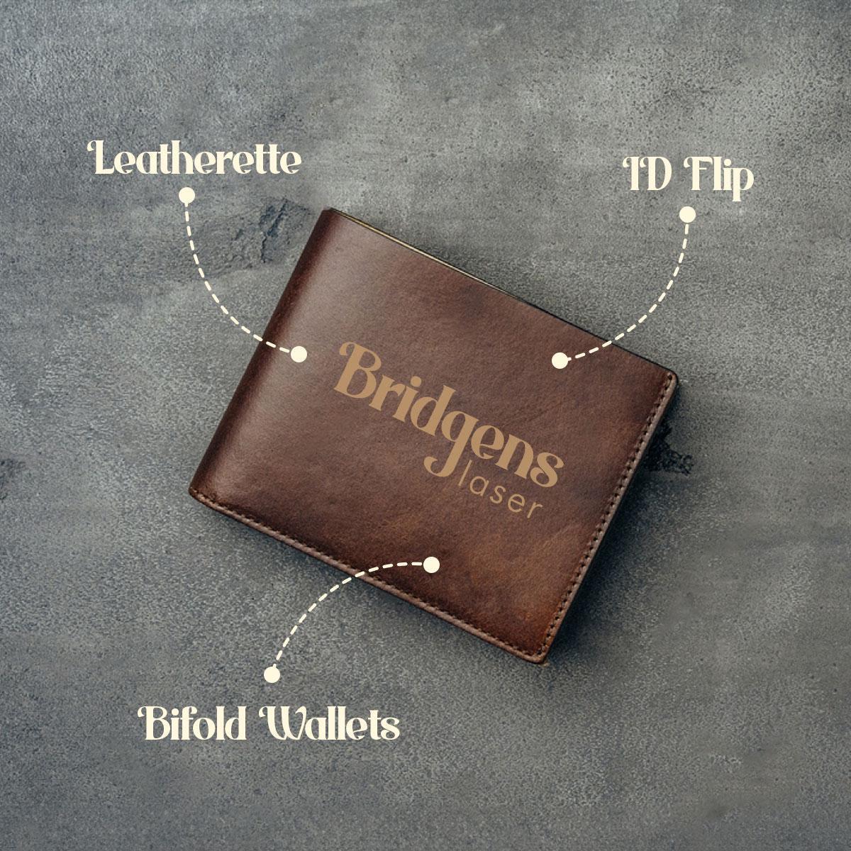 Personalized Leather Wallet — Engraved Coin Holder, Birthday & Anniversary Gift for Him, Custom Card Wallet
